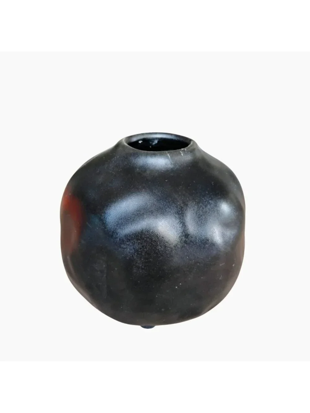 Handcrafted Black Ceramic Vase with Sculptural Organic Shape 4